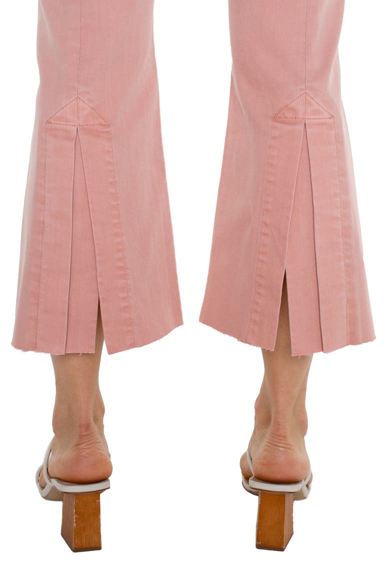 Gia Glider Pull-On Raw Hem Crop Flare Pants, Alternate, color, ROSE BLUSH