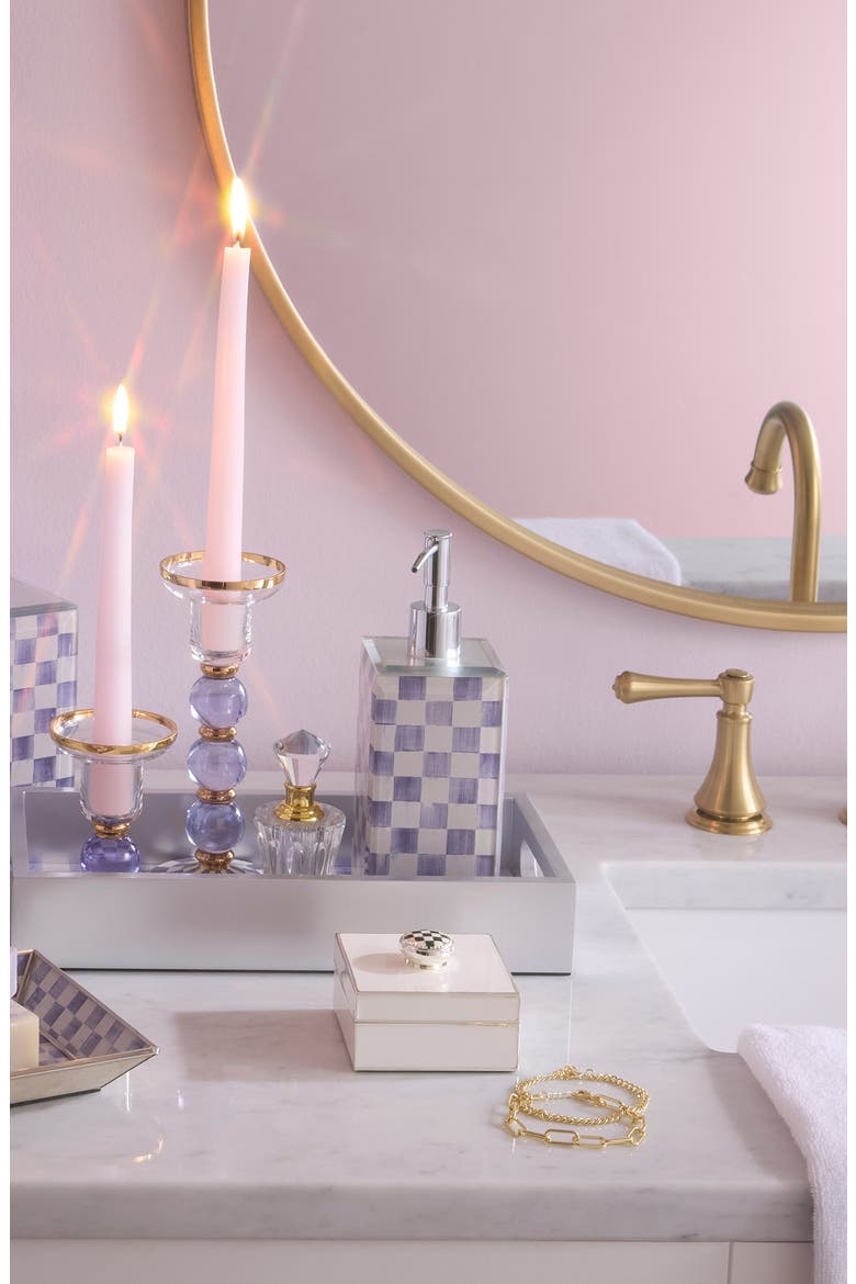 Violet Check Glass Soap Pump, Alternate, color, VIOLET