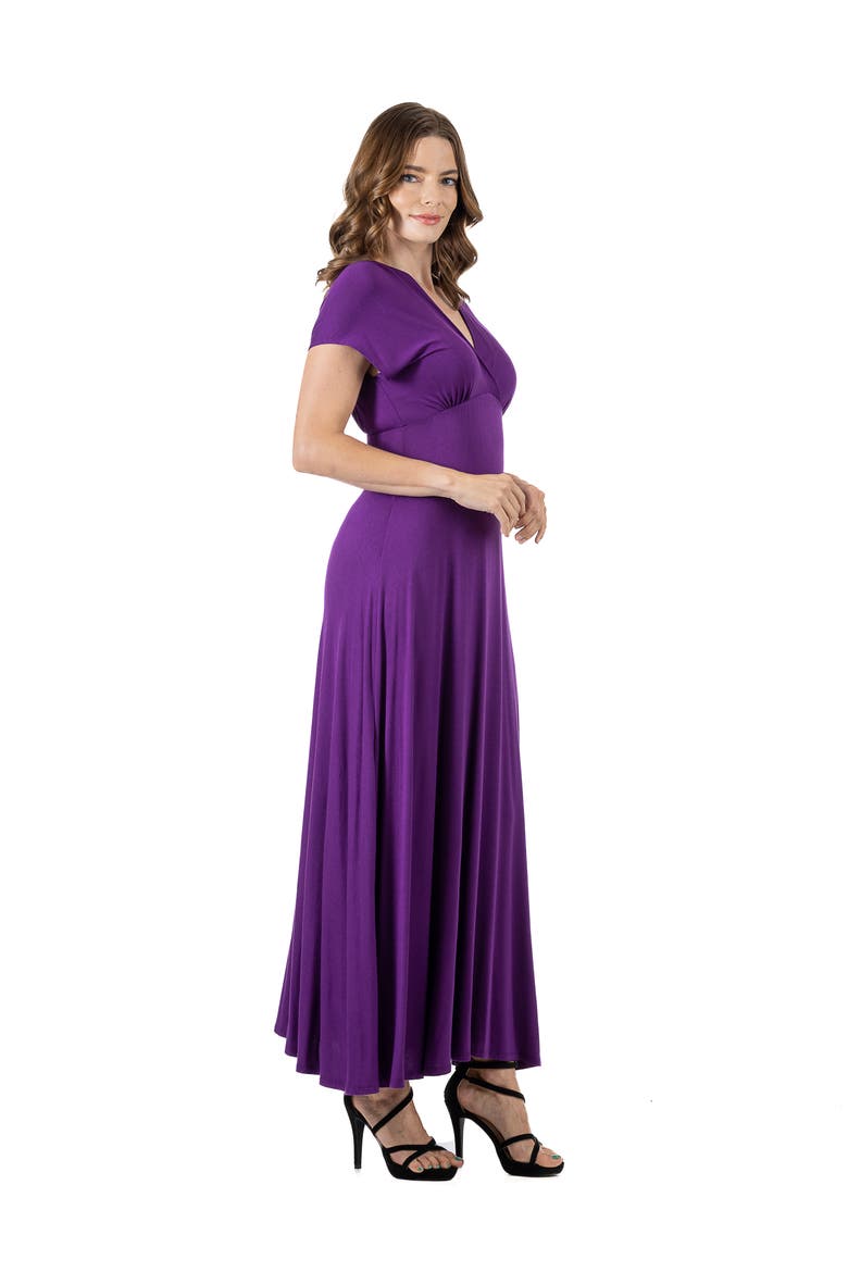 V-Neck Sleeveless Maxi Dress with Belt, Alternate, color, Purple
