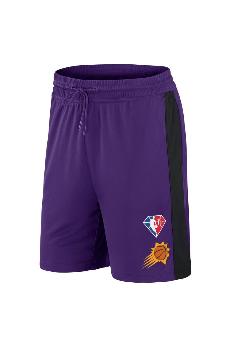 Men's Fanatics Branded Purple Phoenix Suns 75th Anniversary Downtown Performance Practice Shorts, Alternate, color, Purple