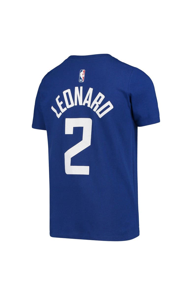 Nike Youth Nike Kawhi Leonard Blue LA Clippers Icon Edition Name & Number Performance T-Shirt, Alternate, color, Blue