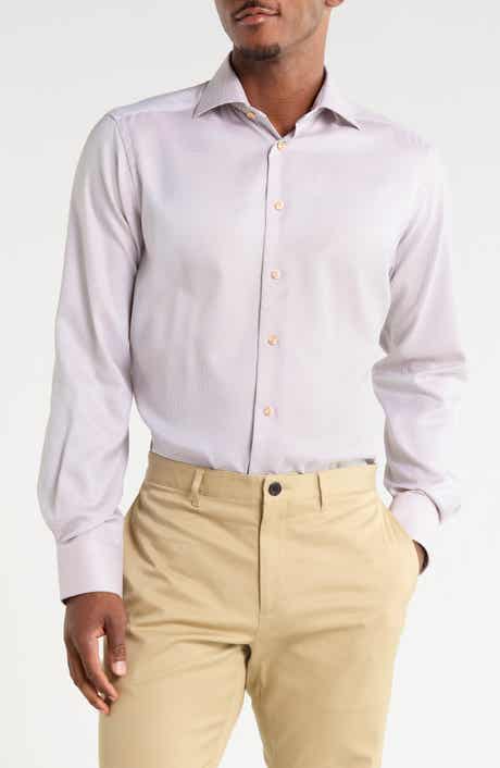 Contemporary Fit Semi-Solid Cotton Dress Shirt