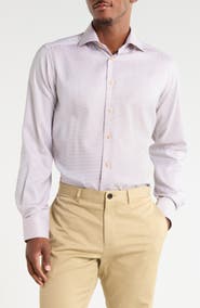 Eton Contemporary Fit Semi-Solid Cotton Dress Shirt