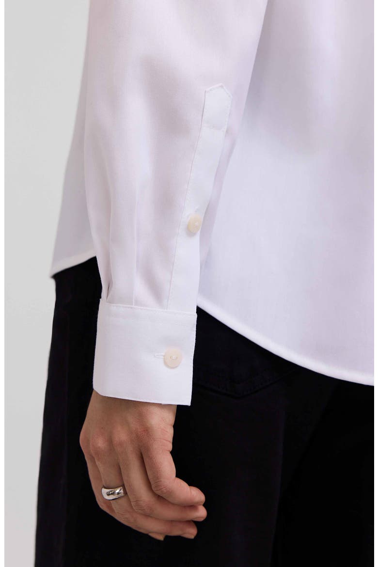 Hampton Floral Embroidered Cotton Blend Button-Up Shirt, Alternate, color, WHITE/ BLACK
