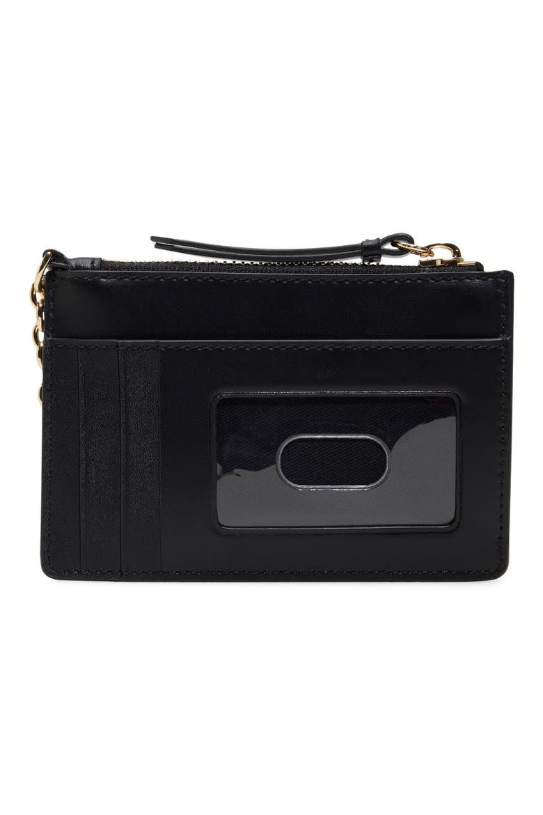 Sutton Charm Leather Card Case, Alternate, color, BLACK/BLACK
