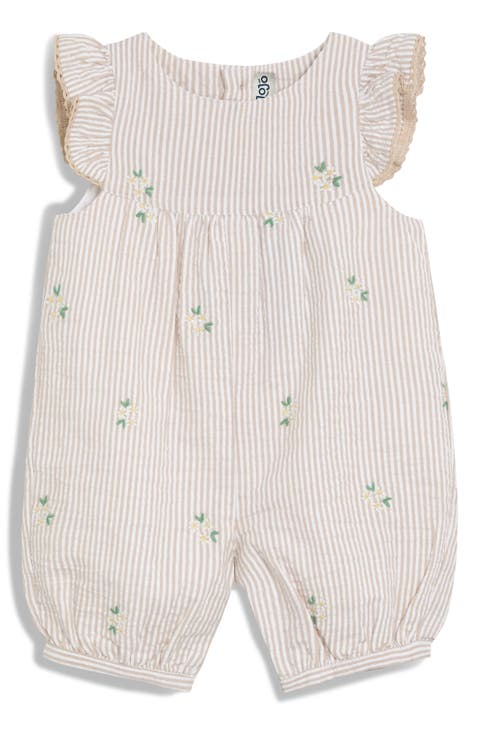 Elys & Co Jersey Blue Cotton Daisy Footie & Hat