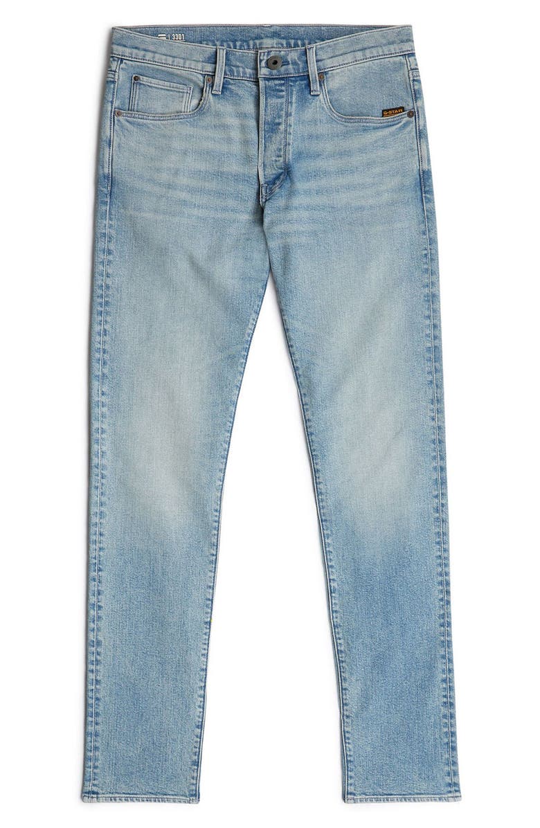G-STAR 3301 Slim Jeans, Alternate, color, Sun Faded Pacific Blue