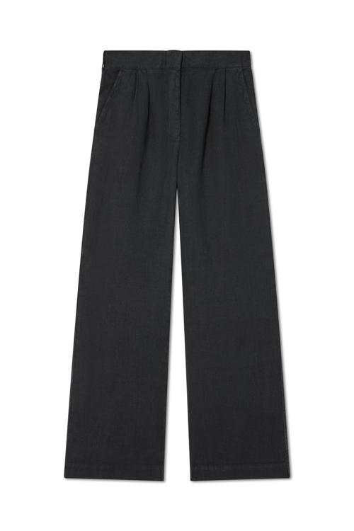 Vir Vita Marina Linen Trouser In Black