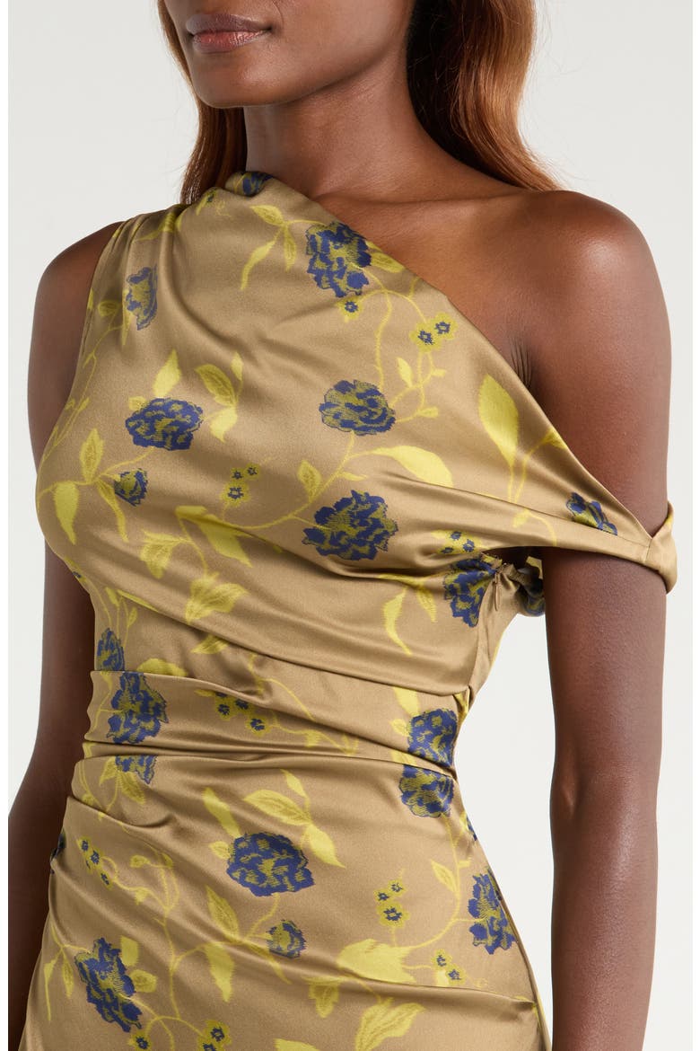 Phare One-Shoulder Stretch Silk Midi Dress, Alternate, color, VINTAGE FLORAL