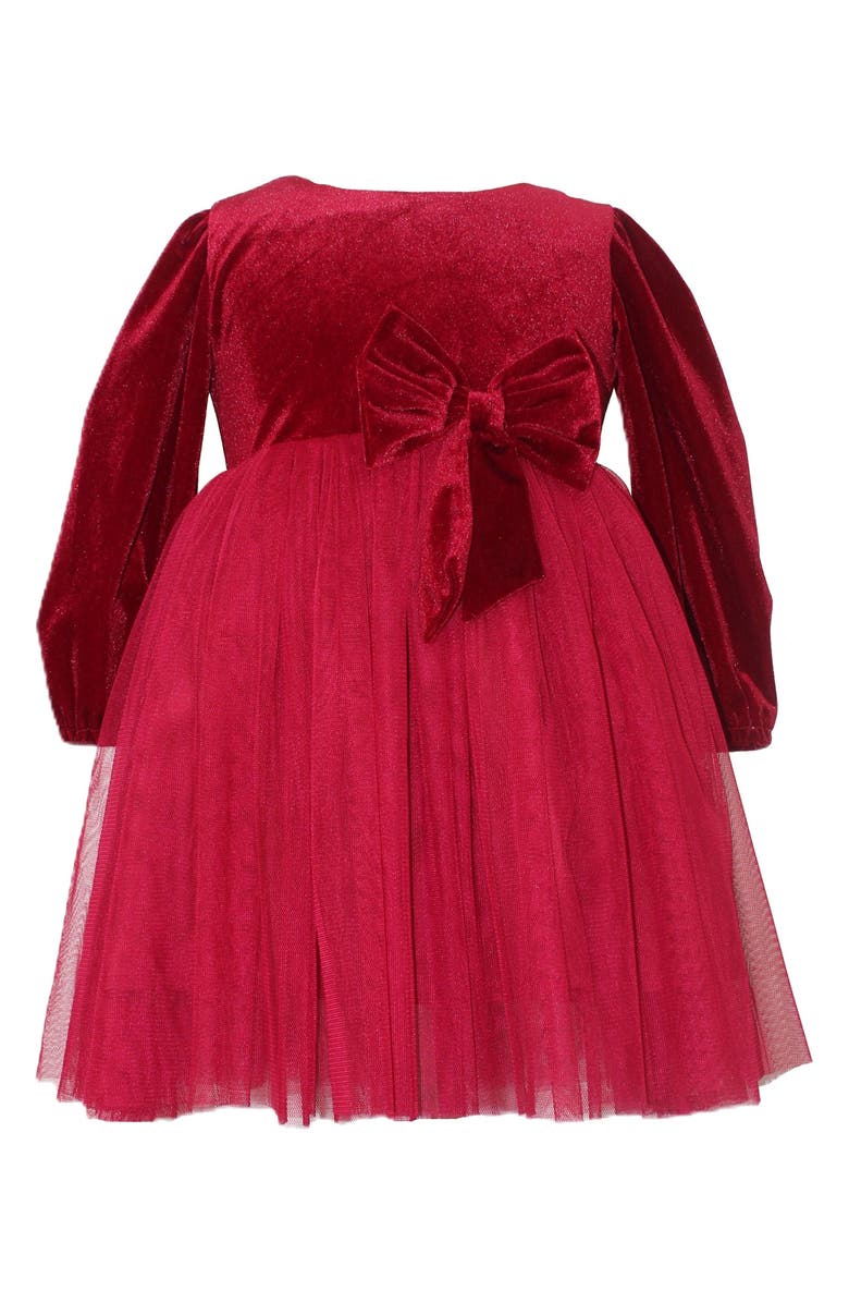 Popatu Kids' Velvet & Tulle Party Dress, Main, color, Red