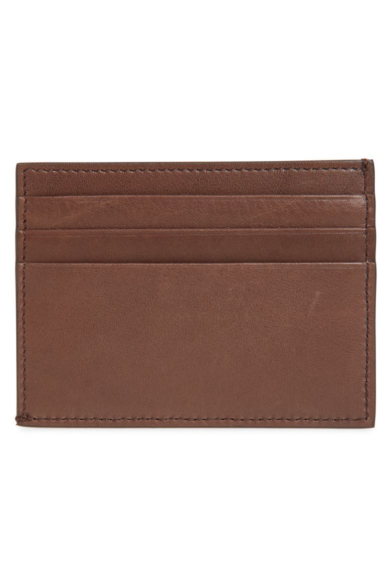 Full Grain Leather Card Case, Alternate, color, DARK BROWN