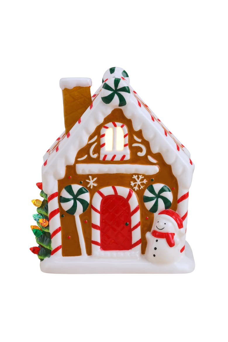 7 in. Ceramic Gingerbread House - Brown, Main, color, Brown