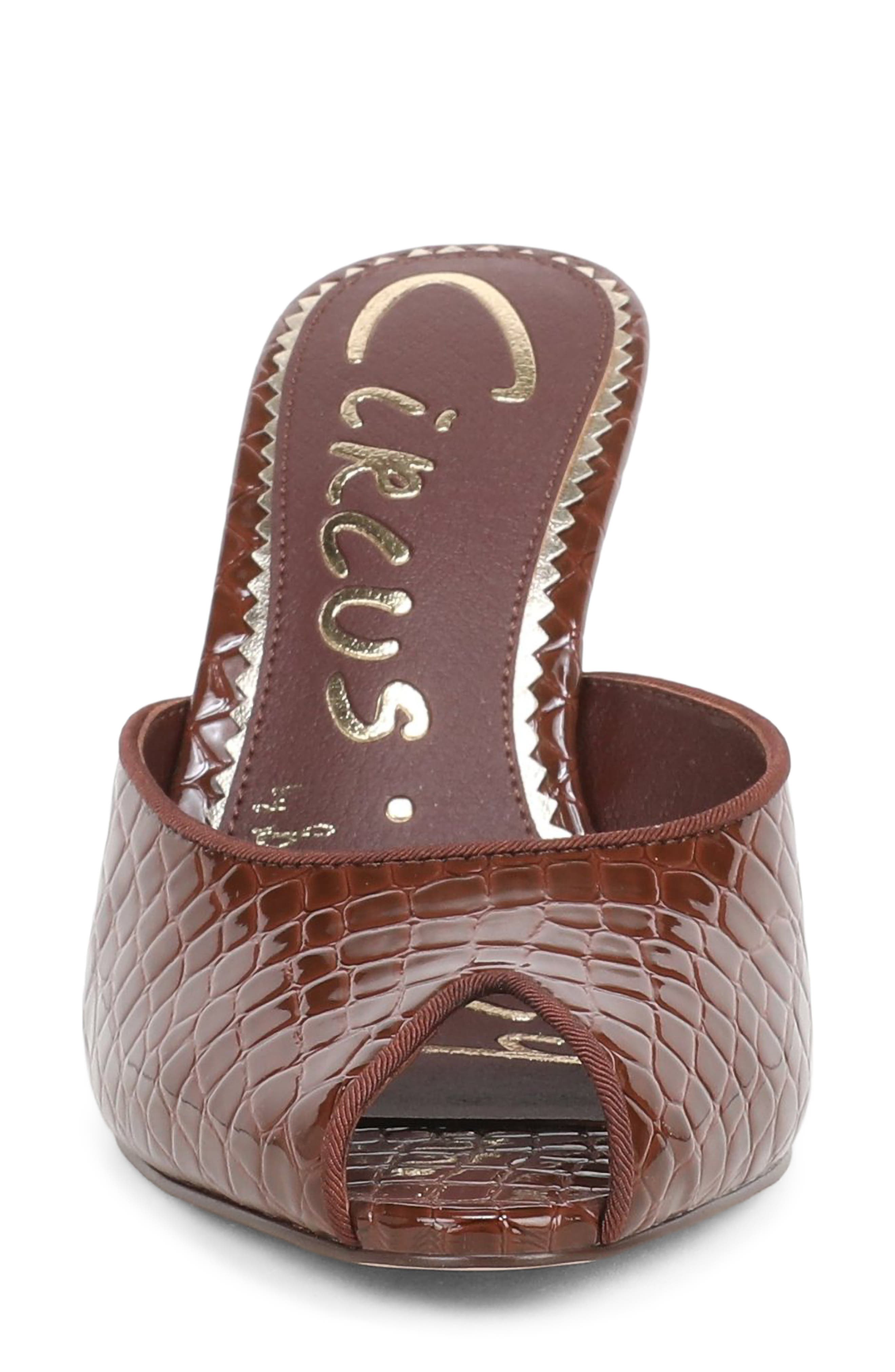 Glenda Peep Toe Slide Sandal, Alternate, color, DEEP PECAN