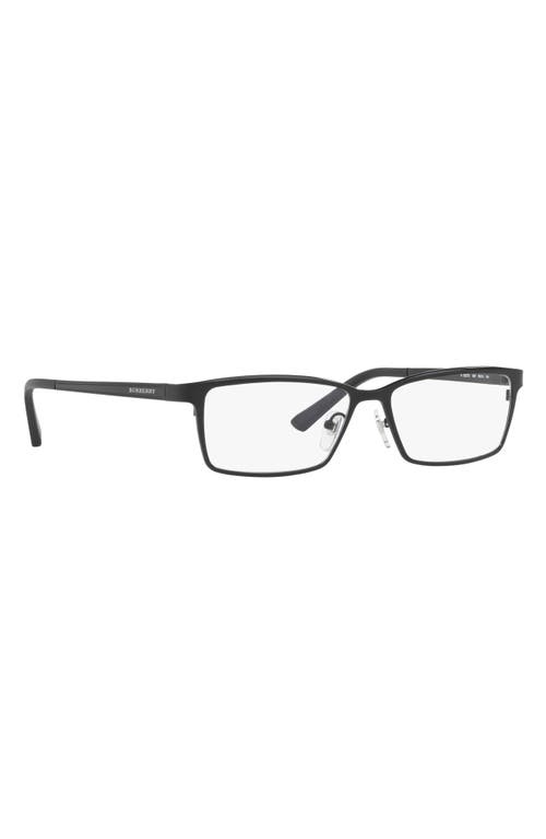 Burberry 56mm Rectangular Optical Glasses In Black