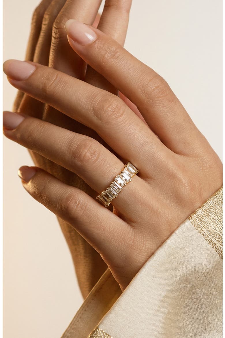 Cubic Zirconia Baguette Band Ring, Alternate, color, GOLD