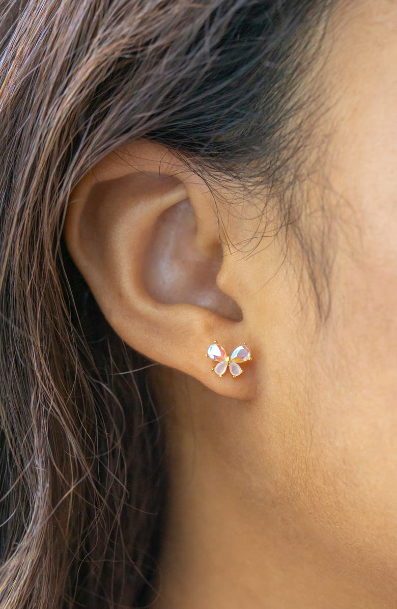 Girls Crew Kaleidoscope Butterfly Stud Earrings, Alternate, color, 