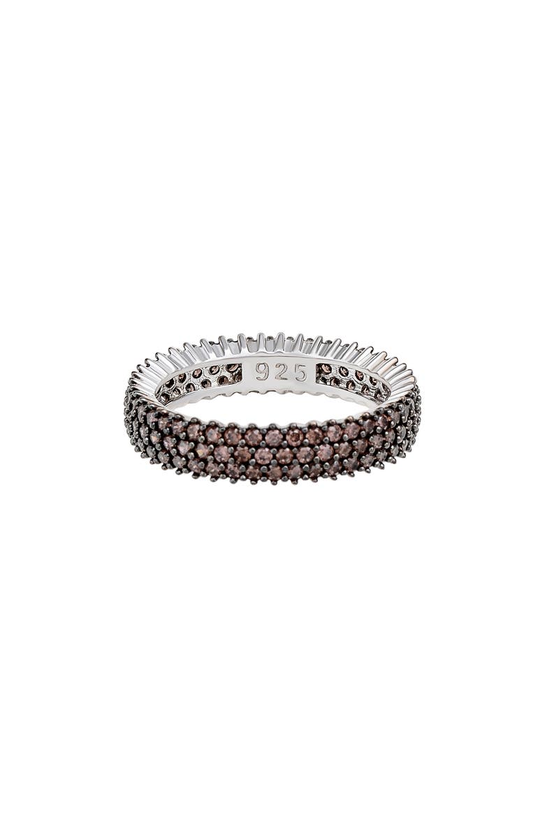 Pavé Brown Cubic Zirconia Eternity Band Ring, Alternate, color, WHITE/BROWN
