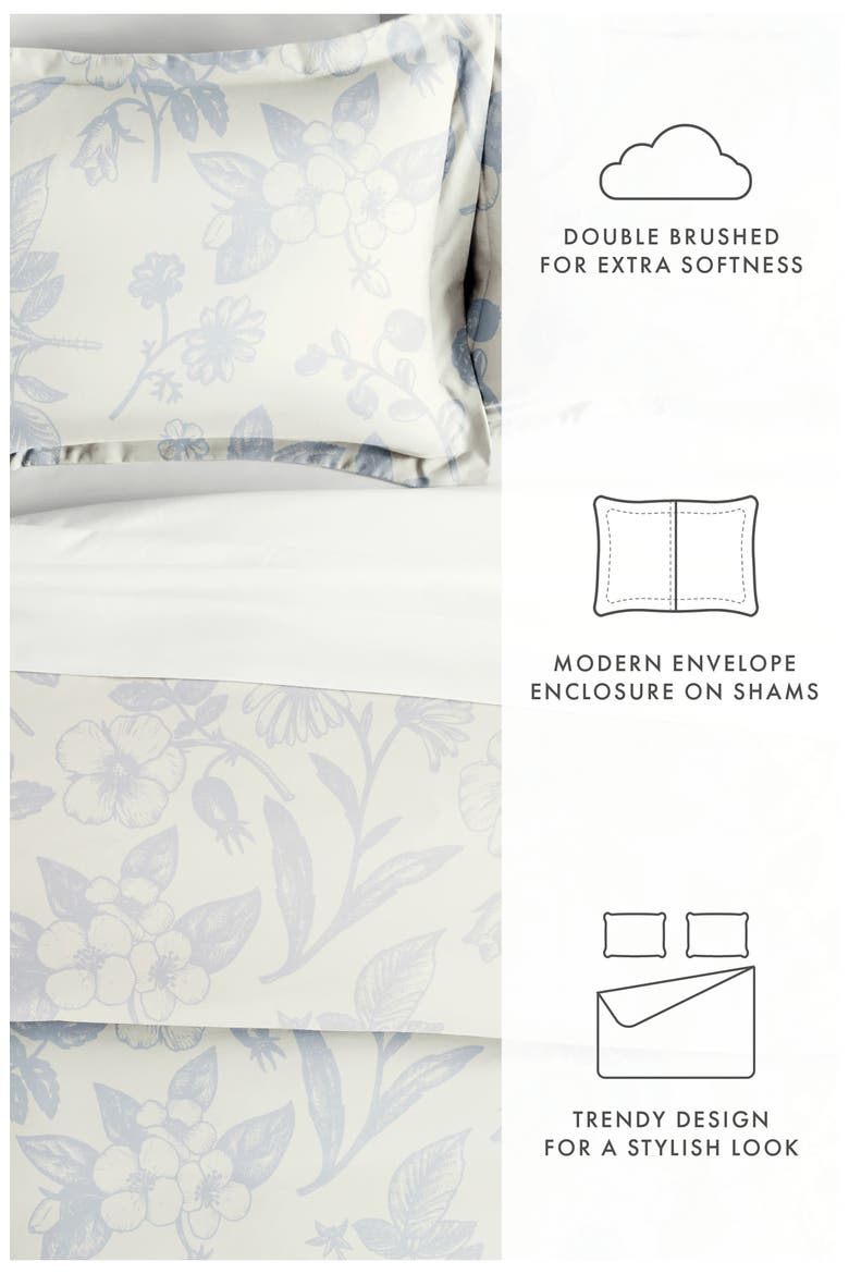 Premium Ultra Soft Garden Pattern 3-Piece Duvet Cover Set, Alternate, color, AQUA