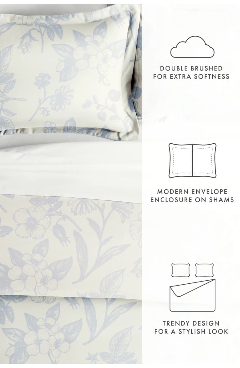 HOMESPUN Premium Ultra Soft Garden Pattern 3-Piece Duvet Cover Set, Alternate, color, Aqua