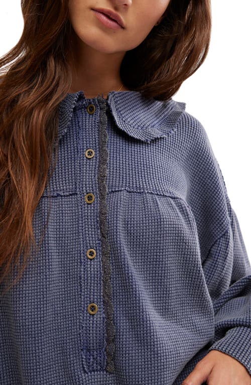 Free People Queen Of Hearts Thermal Top In Eclipse In Eclipse