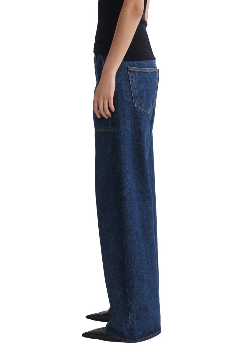 Low Curve Utility Low Waist Wide Leg Jeans, Alternate, color, RANK DK INKY MARBLE IND