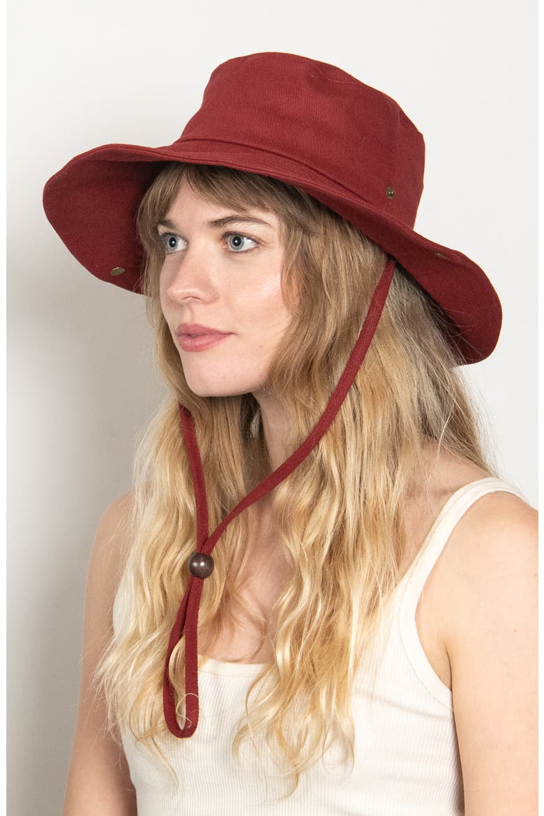 Twill Bucket Hat, Alternate, color, WINE