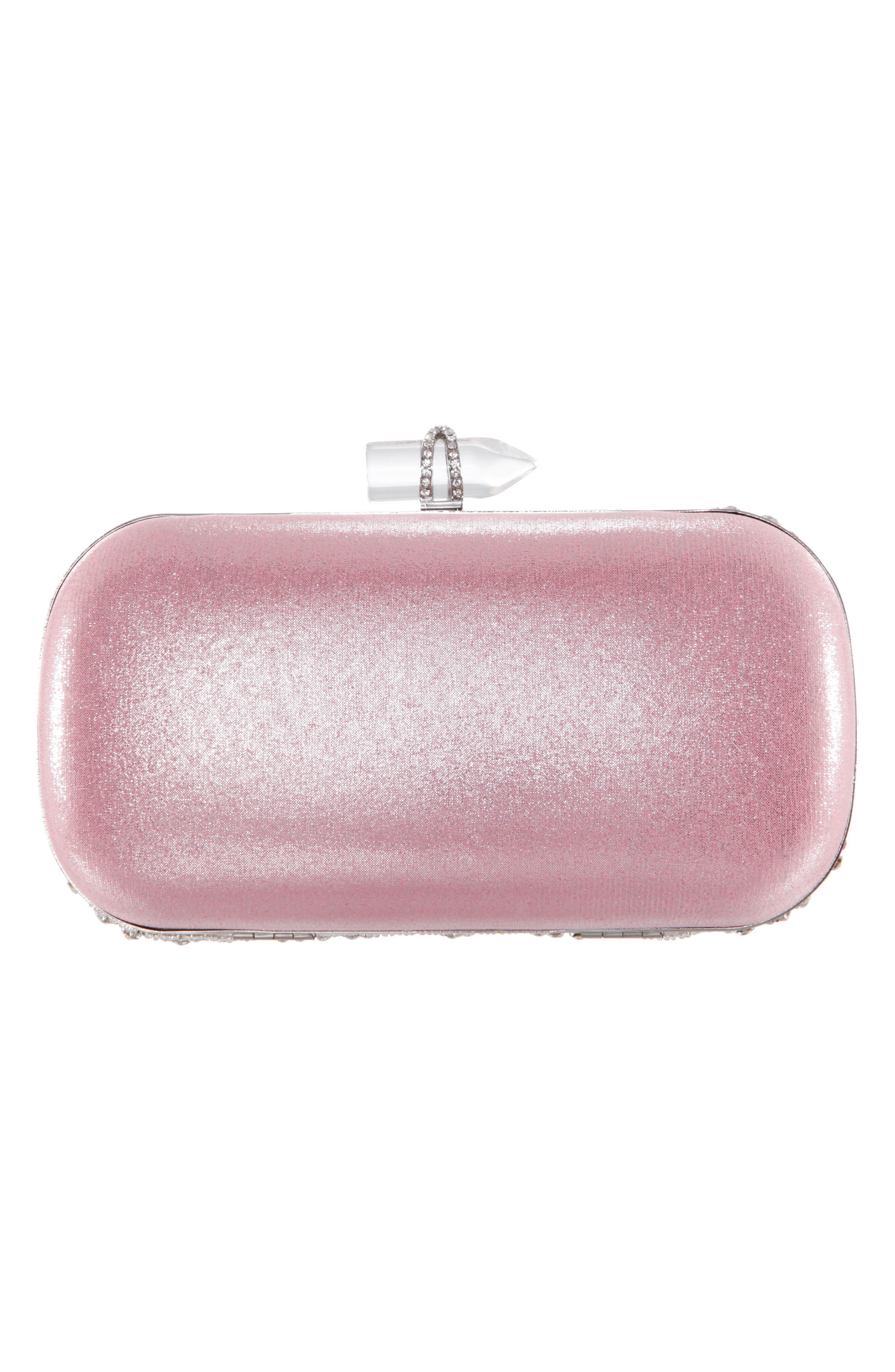 Gelsey Crystal Embellished Minaudière, Alternate, color, PINK