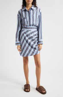 Smythe Stripe Long Sleeve Mini Shirtdress