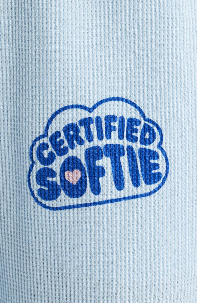 THE MAYFAIR GROUP Certified Softie Waffle Knit Fleece Graphic Sweatpants, Alternate, color, Blue