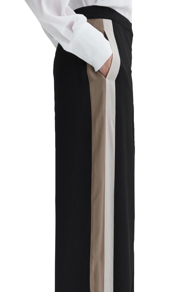 Reiss Poppie Side Stripe Wide Leg Trousers, Alternate, color, 