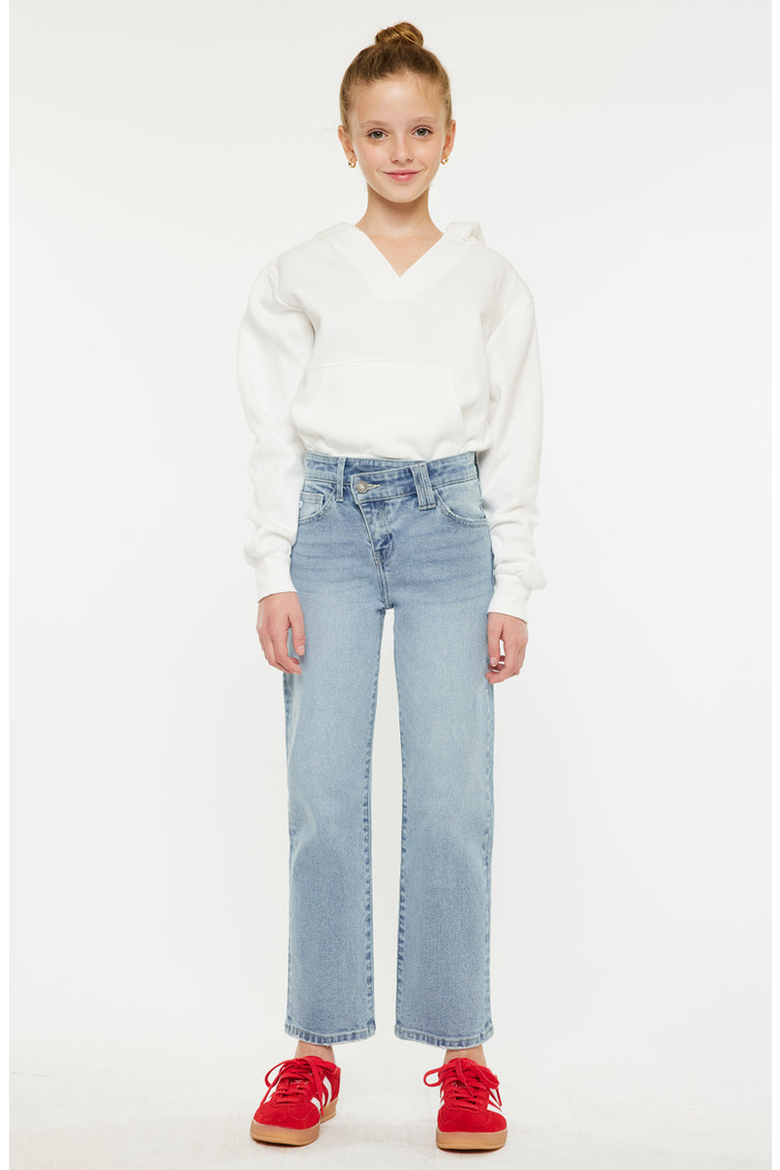 Sav High Rise Straight Jeans, Main, color, Light Wash