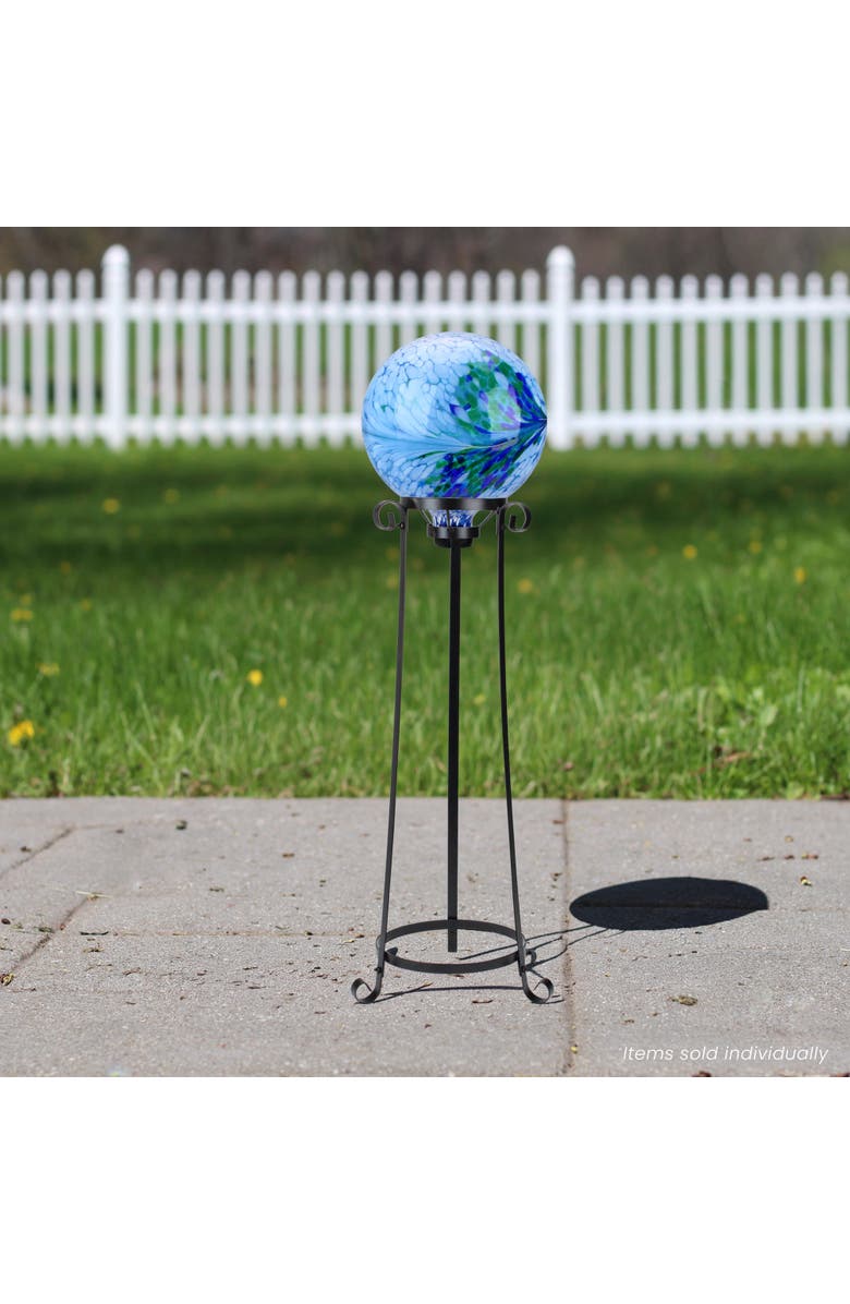 Northlight 23.75" Black Standing Tower Garden Gazing Ball Outdoor Patio Stand, Alternate, color,
