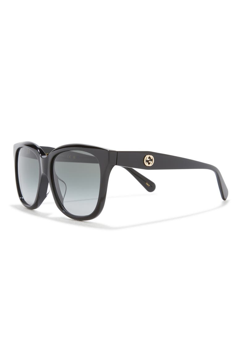 56mm Square Sunglasses, Alternate, color, BLACK BLACK GREY