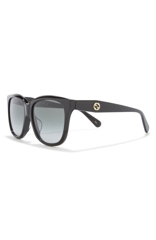 Gucci 56mm Square Sunglasses In Black Black Grey