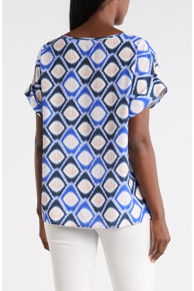 Honeycomb Print Top, Alternate, color, BLUE