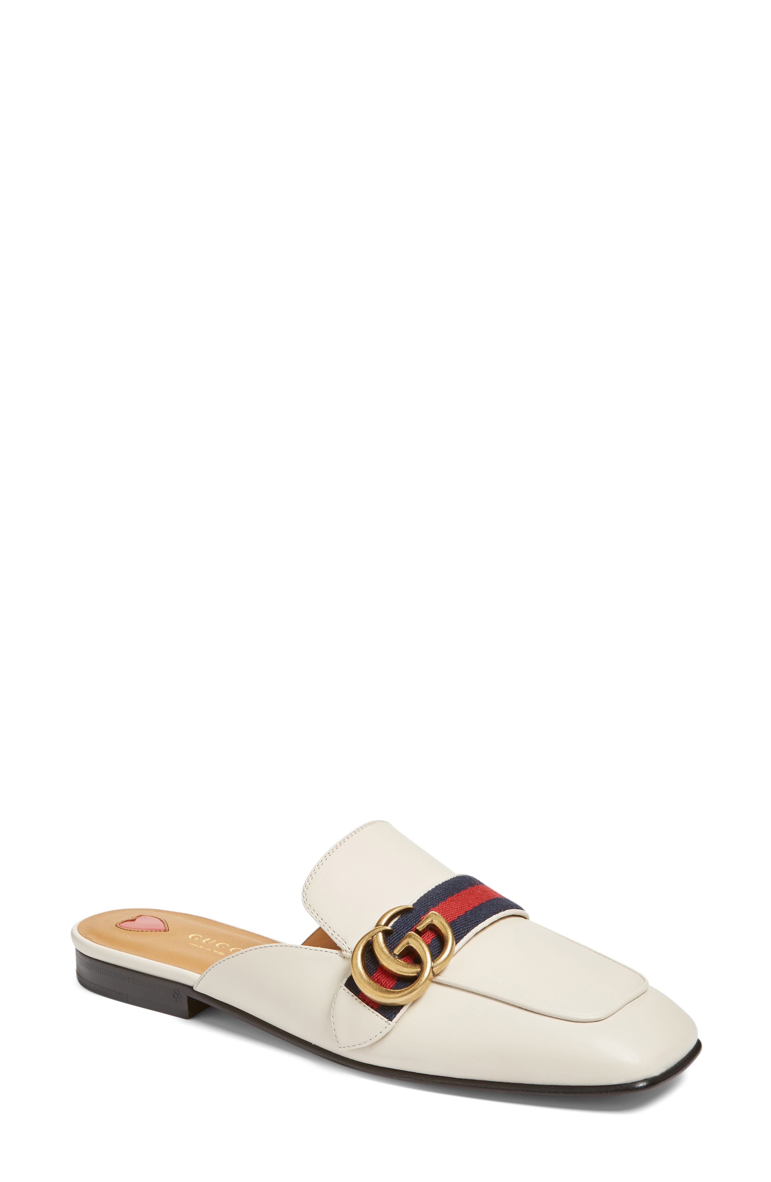 Loafer Mule, Main, color, WHITE LEATHER