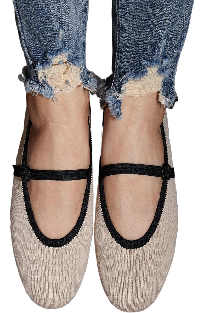 VIVAIA Almond-toe Mary-Jane ballet flats, Alternate, color, Almond Black