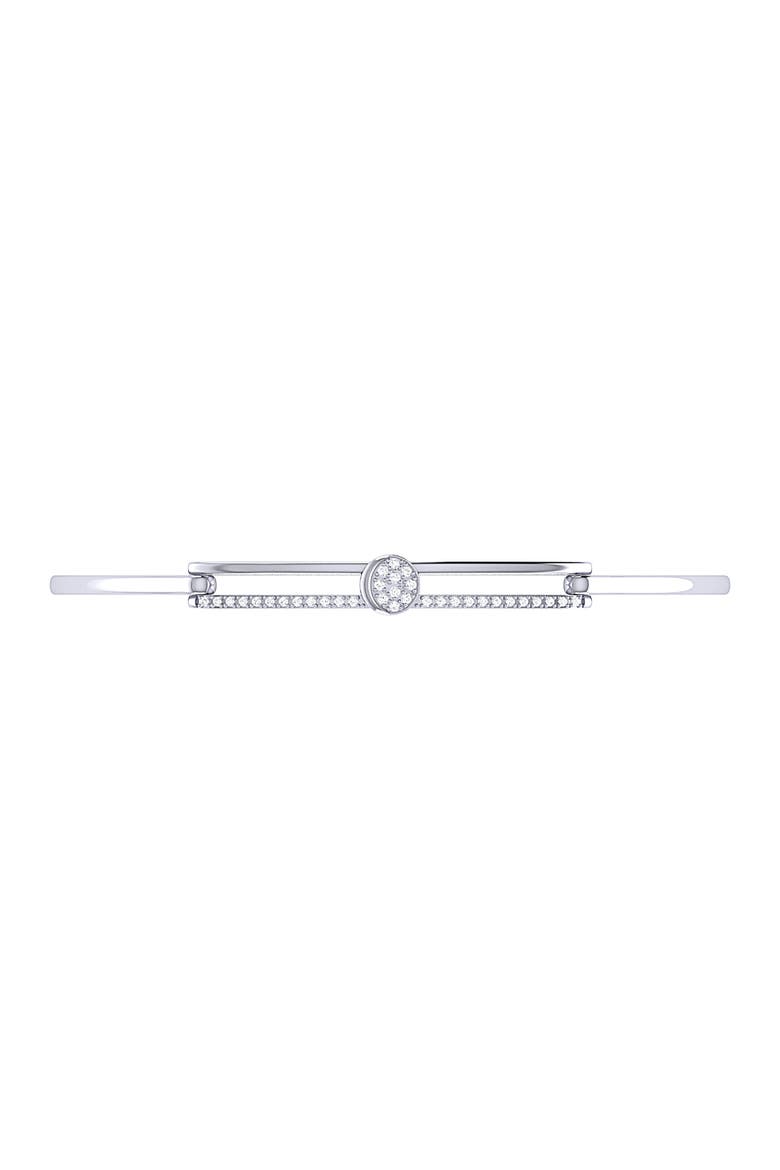 Moonlit Phases Sterling Silver Diamond Bangle, Alternate, color, Silver