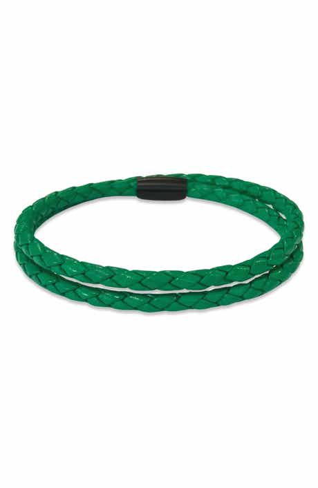 Liza Schwartz Mens' Braided Leather Wrap Bracelet