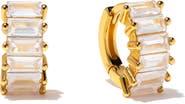Girls Crew Bling Baguette Huggie Hoop Earrings