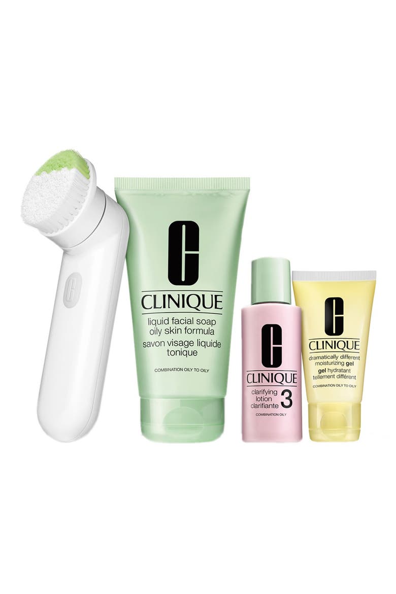 'Cleansing by Clinique' Sonic Skincare Set for Combination Oily to Oily Skin, Alternate, color, COMBINATION OILY TO OILY