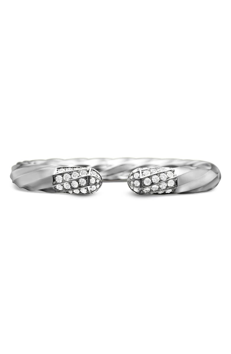 David Yurman Pavé Diamond Cable Edge<sup>™</sup> Bracelet, Main, color, Sterling Silver