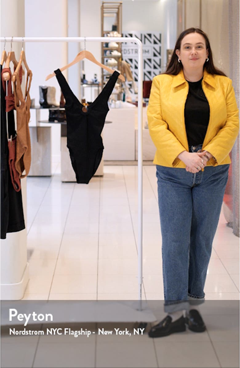 Celine Seersucker One-Piece Swimsuit, sales video thumbnail