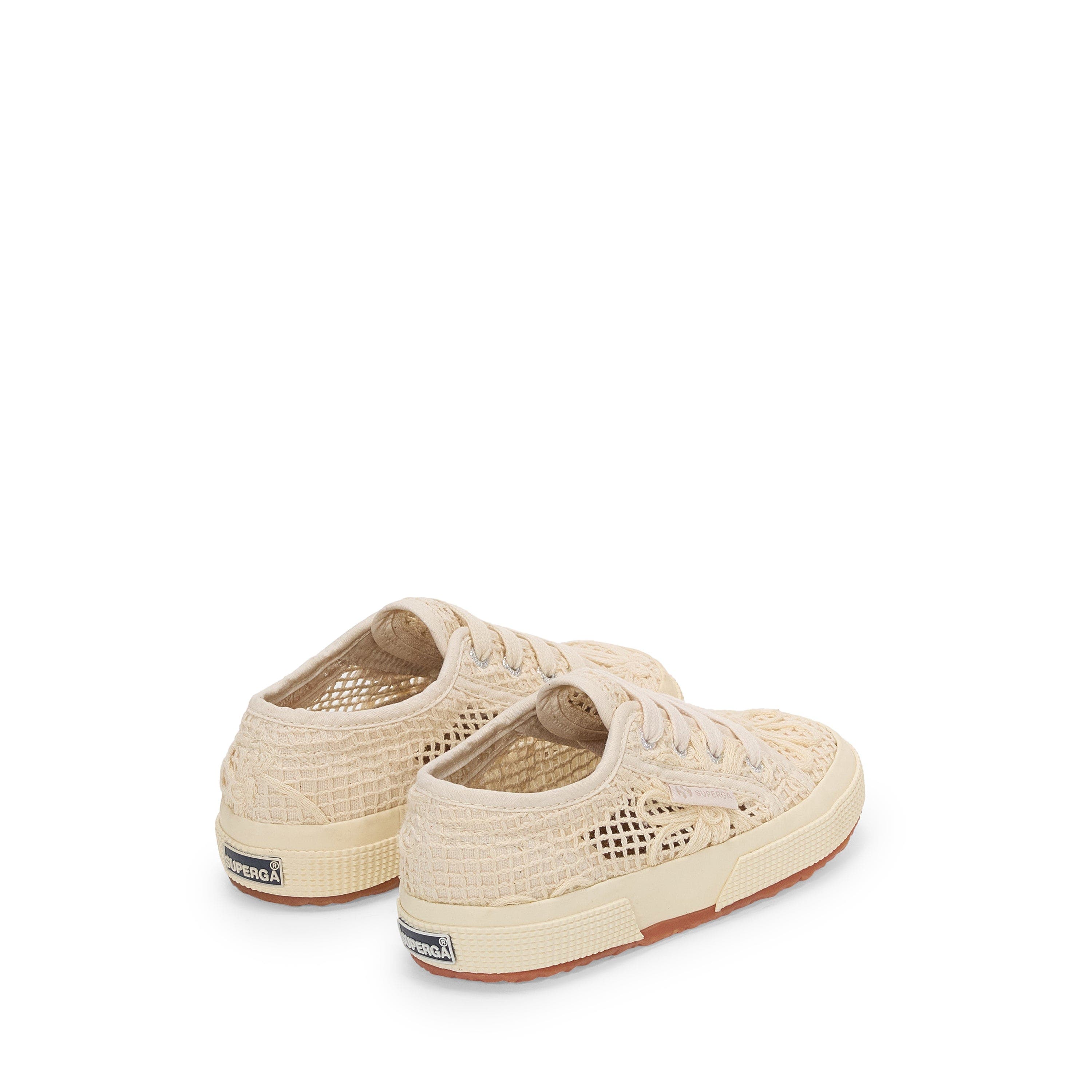 Superga 2750 Kids Net Flower Crochet, Alternate, color, Beige Raw-Off White
