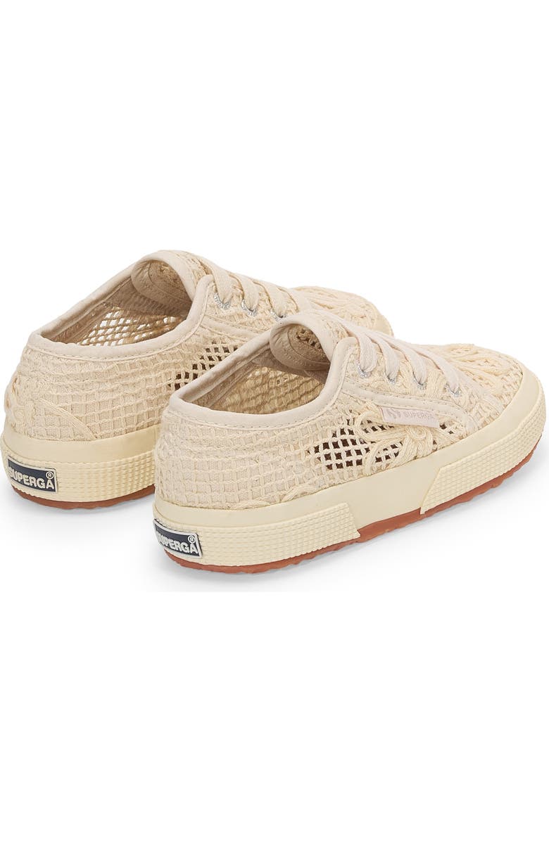 Superga 2750 Kids Net Flower Crochet, Alternate, color, Beige Raw-Off White