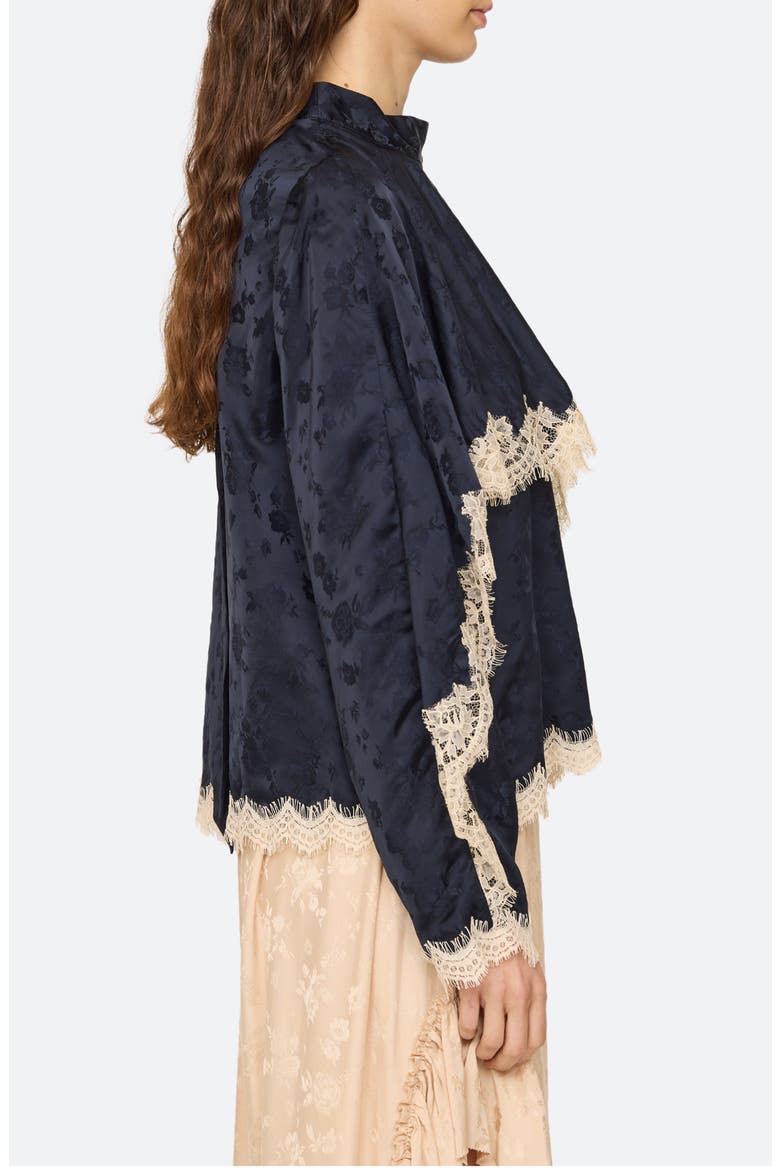 Shay Floral Jacquard Lace Top, Alternate, color, NAVY