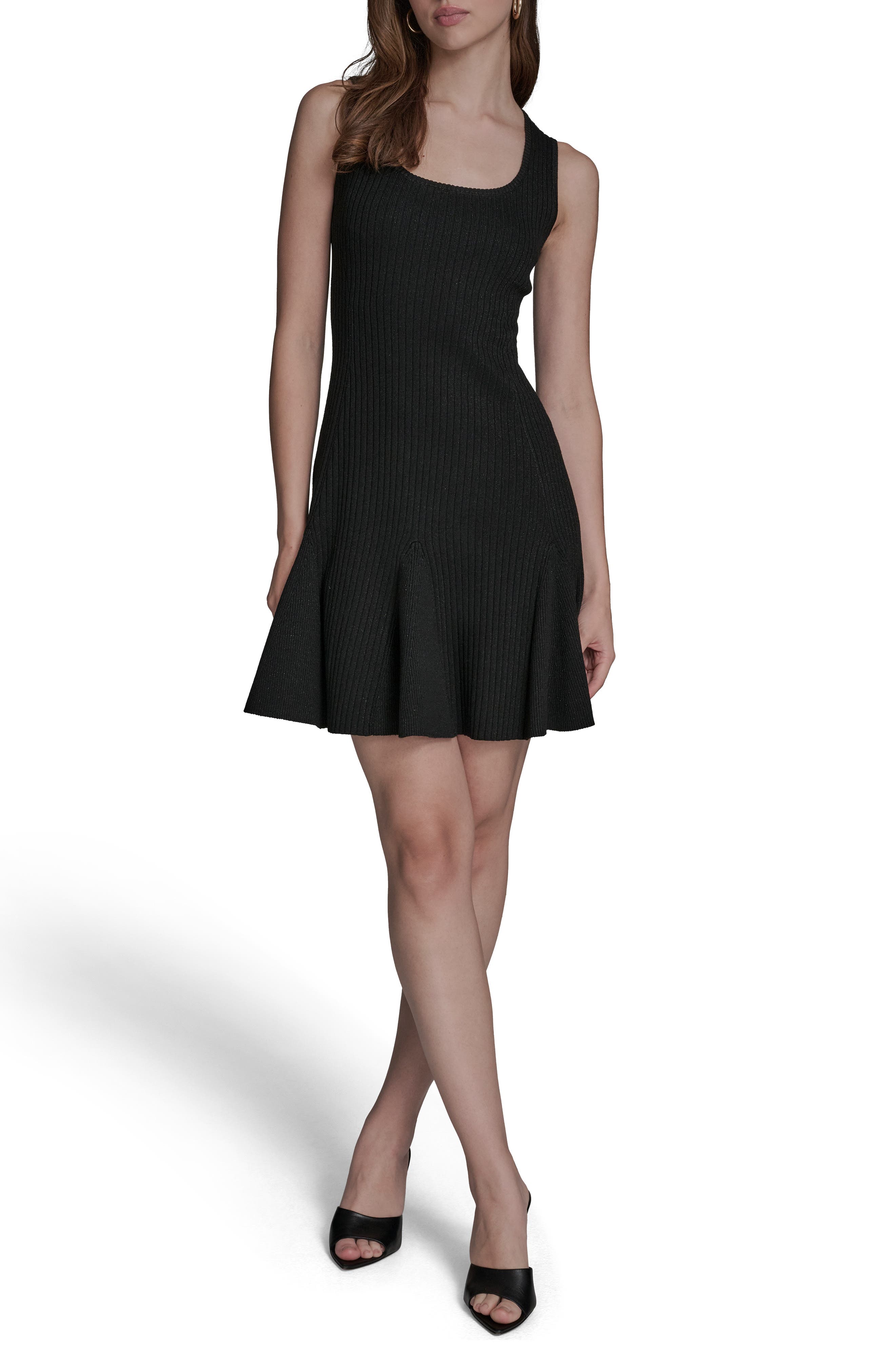 BCBG Lurex Knit Skater Dress
