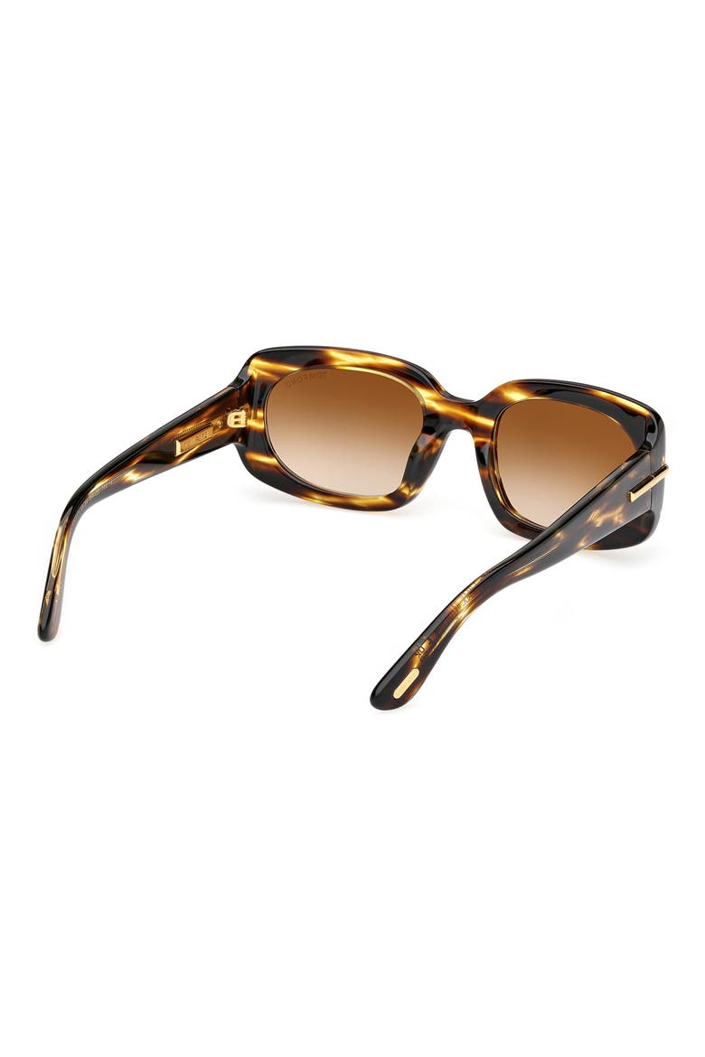 Icon 54mm Rectangle Sunglasses, Alternate, color, SHINY BROWN STRIPED HONEY