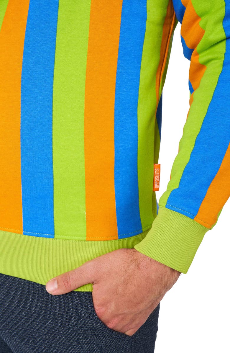 OppoSuits Bert Stripe Cotton Blend Long Sleeve T-Shirt, Alternate, color, Green Multi