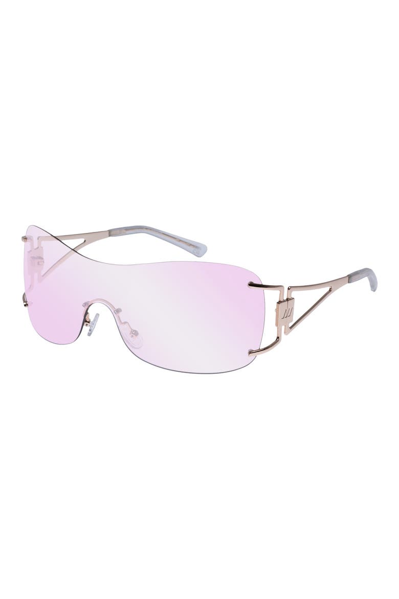 Le Fame 137mm Mirrored Shield Sunglasses, Alternate, color, GOLD / CHAMPAGNE TINT MIRROR